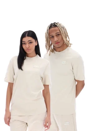 Maglietta unisex a maniche corte Benjiman color avena in pantaloncini