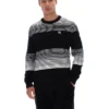 Maglione a righe nero Connor con collo rotondo
