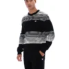 Maglione a righe nero Connor con collo rotondo