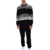 Maglione a righe nero Connor con collo rotondo