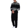 Maglione a righe nero Connor con collo rotondo
