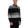 Maglione a righe nero Connor con collo rotondo