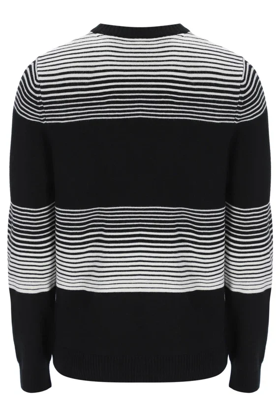 Maglione a righe nero Connor con collo rotondo