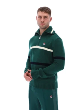 Maglione Camilo a mezza zip in maglia Rain Forest