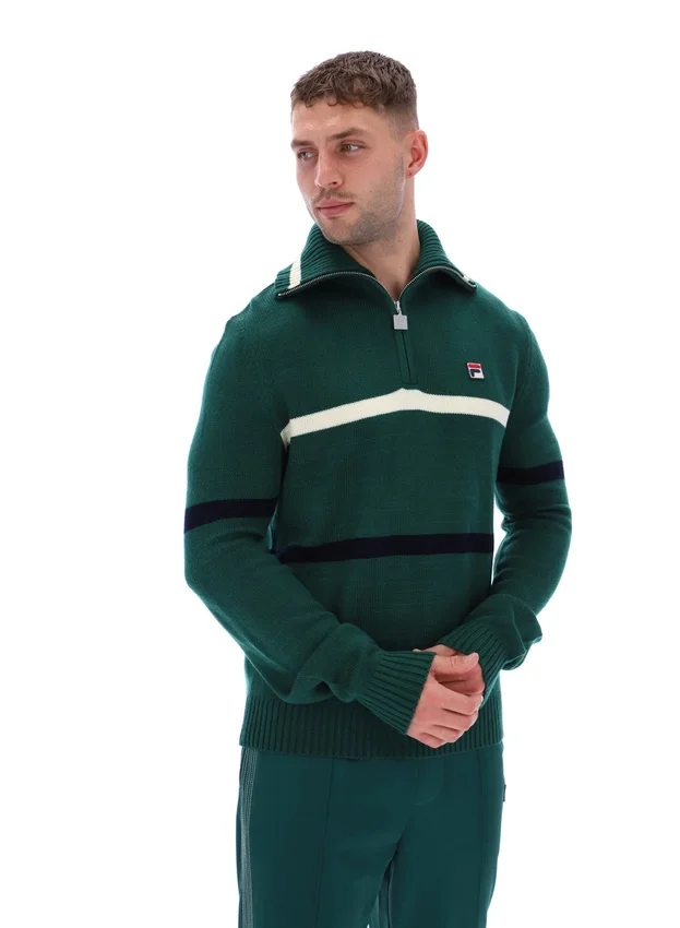 Maglione Camilo a mezza zip in maglia Rain Forest