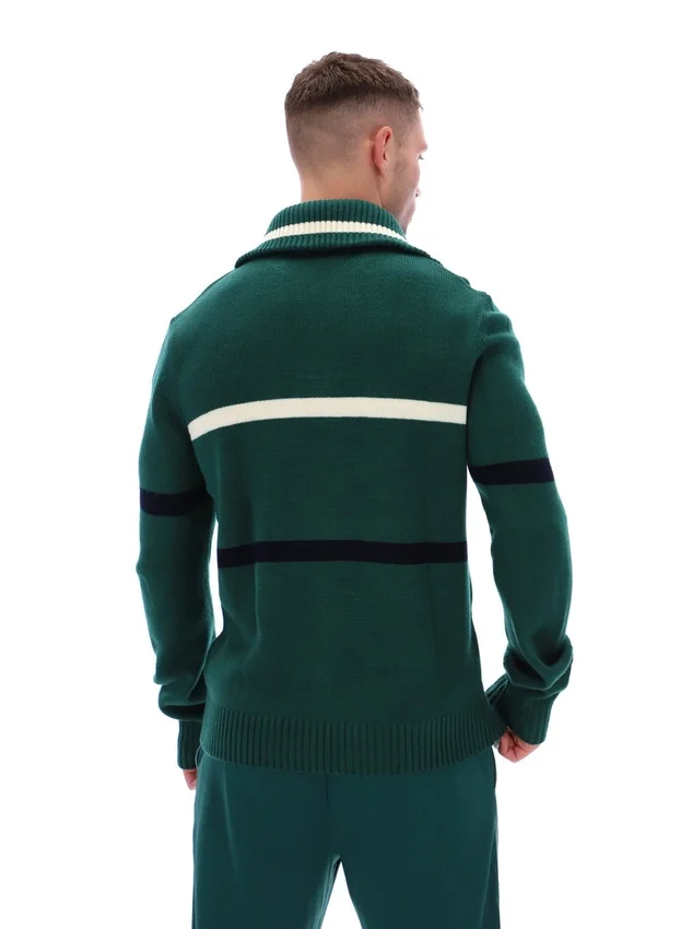 Maglione Camilo a mezza zip in maglia Rain Forest