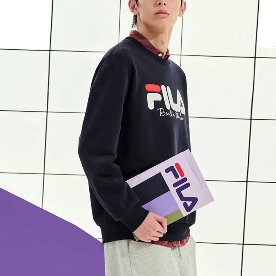 Maglione Classic Logo Crew "Black White"