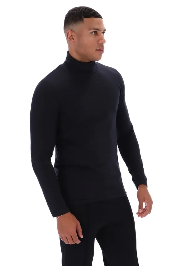 Maglione classico a collo alto 19th nero