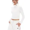 Maglione corto a collo alto Heidi color crema
