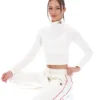 Maglione corto a collo alto Heidi color crema