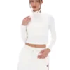 Maglione corto a collo alto Heidi color crema