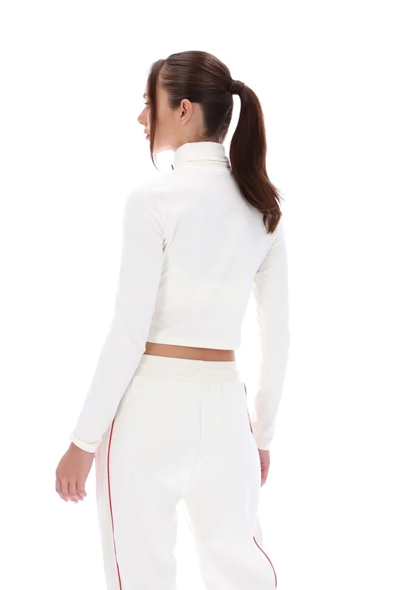 Maglione corto a collo alto Heidi color crema