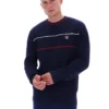 Maglione Fila Kallum con collo rotondo e trama a nido d’ape, blu navy