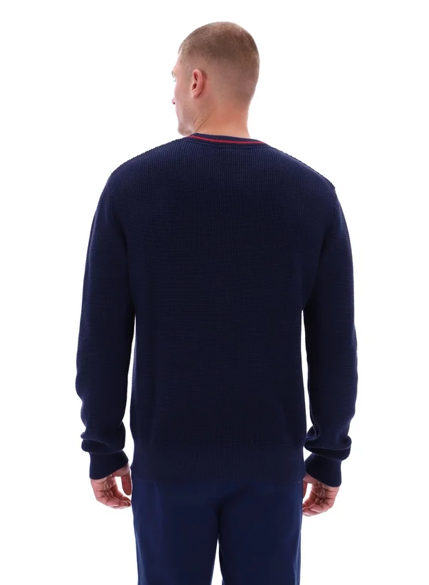 Maglione Fila Kallum con collo rotondo e trama a nido d’ape, blu navy