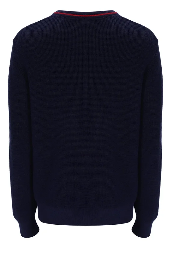 Maglione Fila Kallum con collo rotondo e trama a nido d’ape, blu navy