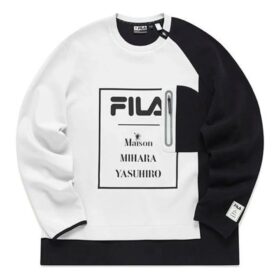 Maglione Fila x Mihara Yasuhiro con stampa di lettere "White Black"