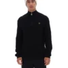 Maglione nero Stevie con collo a imbuto e zip a 1/4 in maglia testurizzata