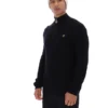 Maglione nero Stevie con collo a imbuto e zip a 1/4 in maglia testurizzata
