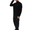 Maglione nero Stevie con collo a imbuto e zip a 1/4 in maglia testurizzata