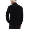 Maglione nero Stevie con collo a imbuto e zip a 1/4 in maglia testurizzata