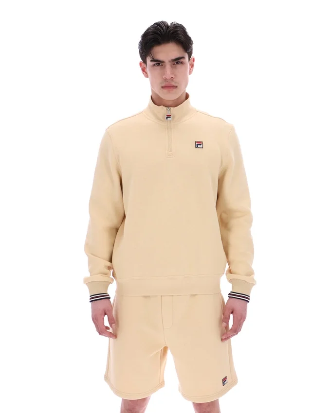 Maglione Ramy F-Box beige classico con zip a 1/4