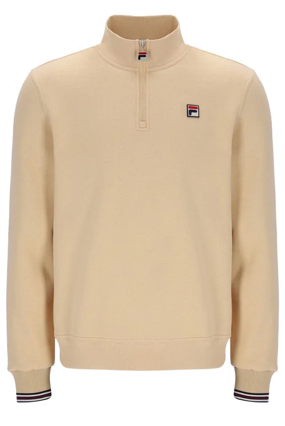 Maglione Ramy F-Box beige classico con zip a 1/4