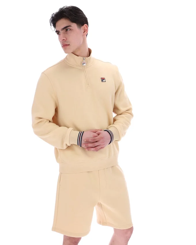 Maglione Ramy F-Box beige classico con zip a 1/4