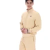Maglione Ramy F-Box beige classico con zip a 1/4