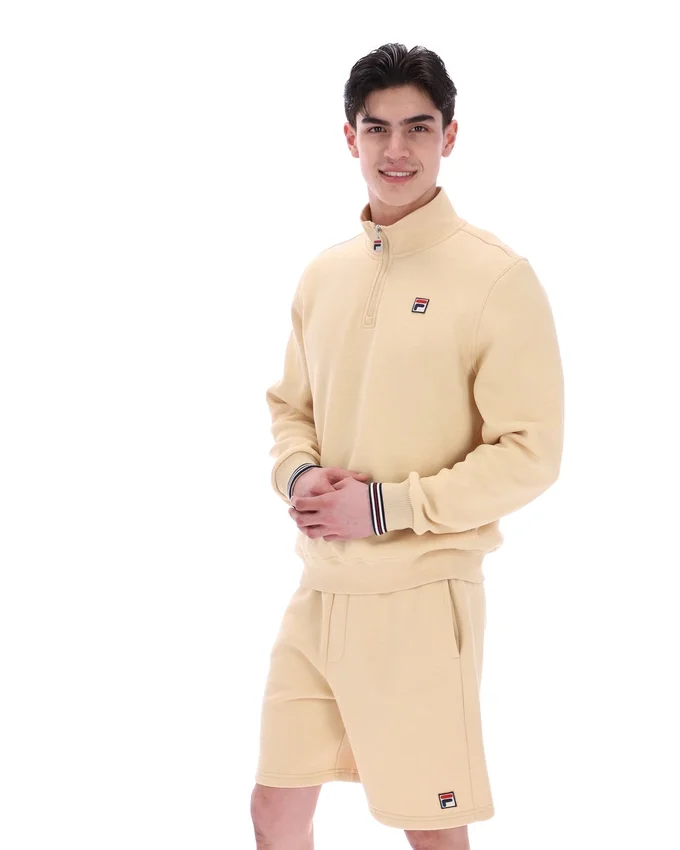 Maglione Ramy F-Box beige classico con zip a 1/4