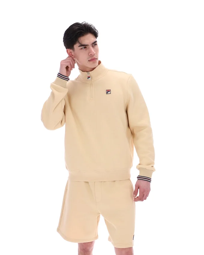 Maglione Ramy F-Box beige classico con zip a 1/4