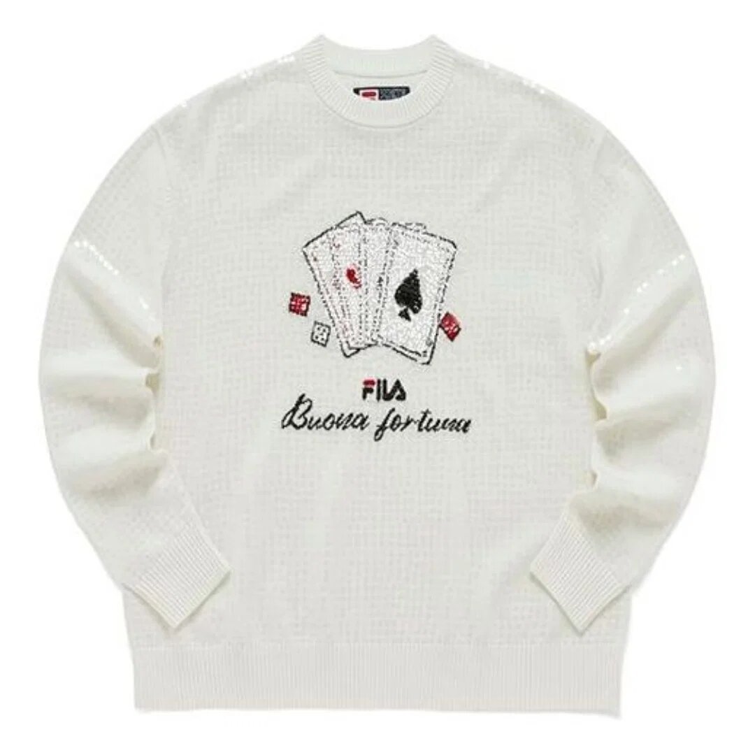 Maglione sportivo con grafica "Bianco Nero"