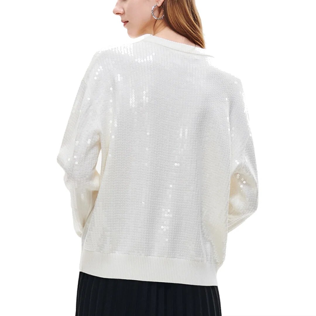 Maglione sportivo con grafica "Bianco Nero"
