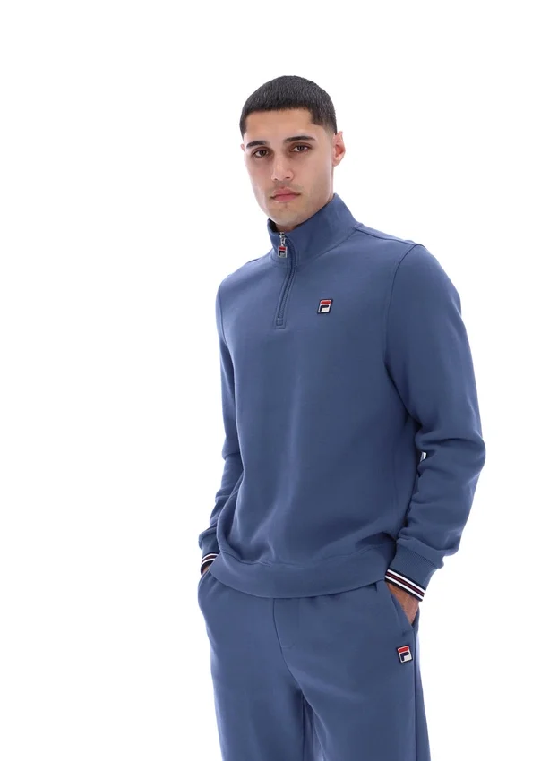 Maglione Vintage Indigo Ramy F-Box con zip a 1/4
