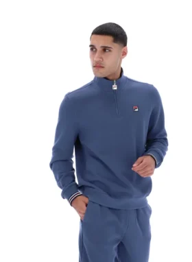 Maglione Vintage Indigo Ramy F-Box con zip a 1/4
