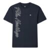 Pantaloncini a maniche corte con stampa alfabetica, blu