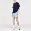 Pantaloncini a maniche corte con stampa alfabetica, blu
