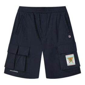 Pantaloncini da uomo con tasca e stampa del logo, blu