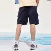 Pantaloncini da uomo con tasca e stampa del logo, blu