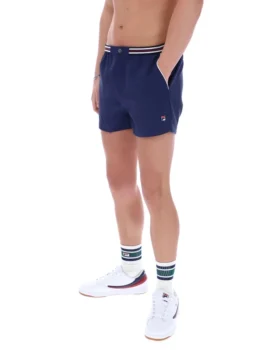 Pantaloncini Fila High Tide in spugna a righe con tasche, blu navy