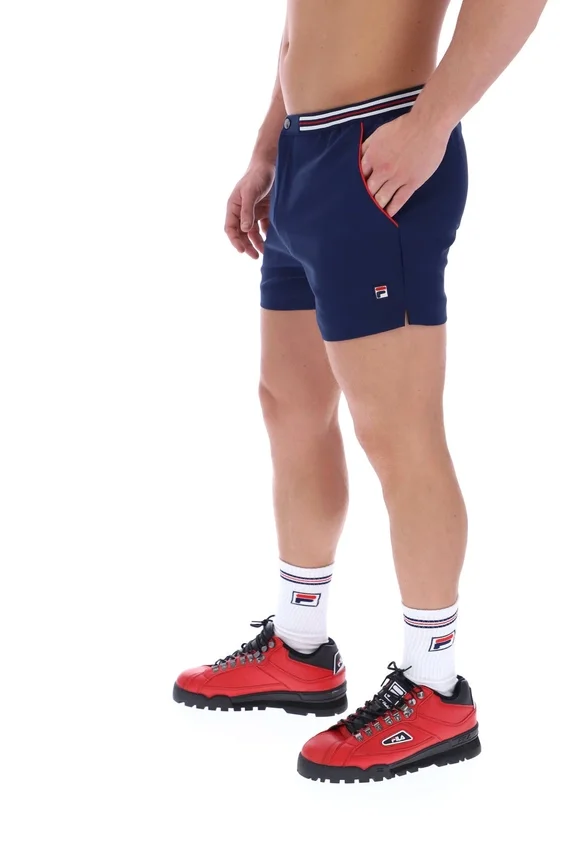 Pantaloncini Fila High Tide in spugna a righe con tasche, blu navy