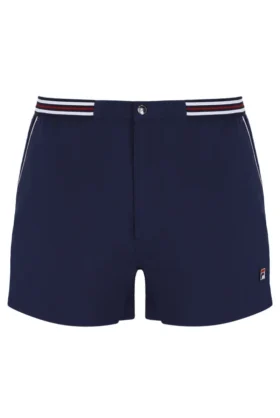 Pantaloncini Fila High Tide in spugna a righe con tasche, blu navy