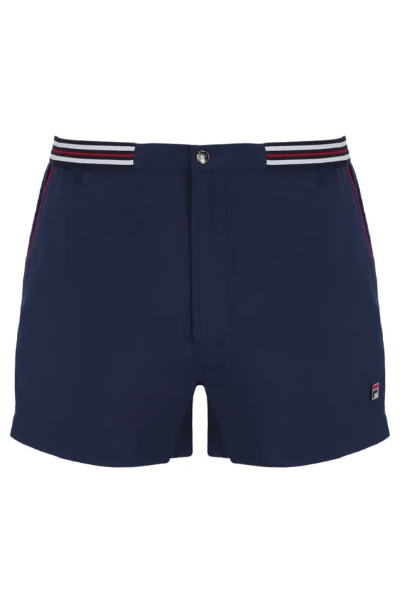 Pantaloncini Fila High Tide in spugna a righe con tasche, blu navy