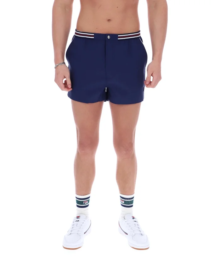 Pantaloncini Fila High Tide in spugna a righe con tasche, blu navy