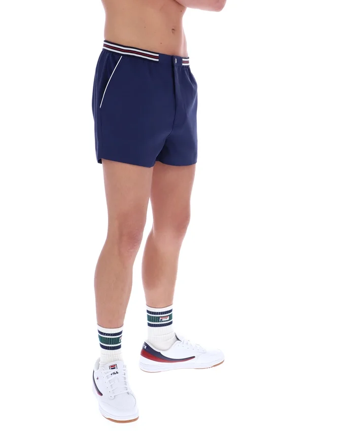 Pantaloncini Fila High Tide in spugna a righe con tasche, blu navy