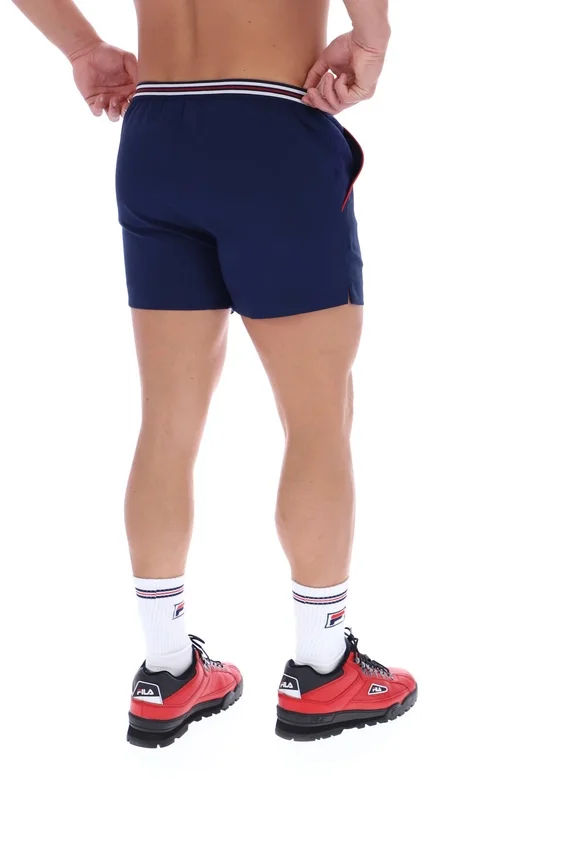 Pantaloncini Fila High Tide in spugna a righe con tasche, blu navy