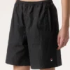 Pantaloncini Fila x Hailey Bieber in tessuto stropicciato, neri