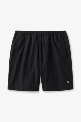 Pantaloncini Fila x Hailey Bieber in tessuto stropicciato, neri
