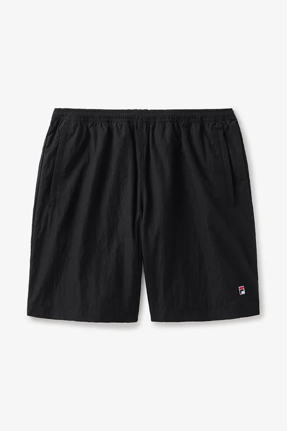 Pantaloncini Fila x Hailey Bieber in tessuto stropicciato, neri