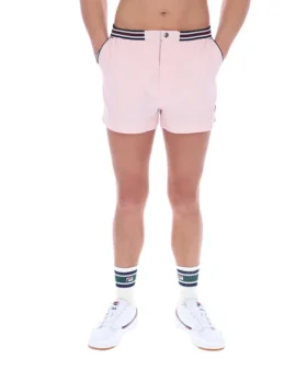 Pantaloncini High Tide in spugna a righe con tasche, rosa pallido