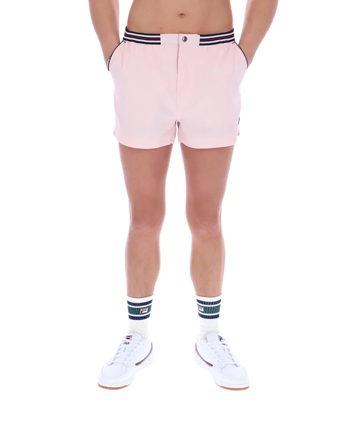 Pantaloncini High Tide in spugna a righe con tasche, rosa pallido